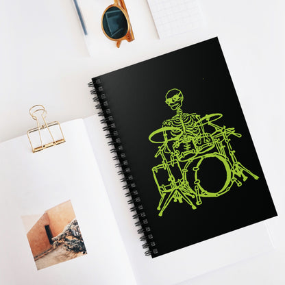 Metal Skeleton Fluo Spiral Notebook - Drum Up Your Ideas!