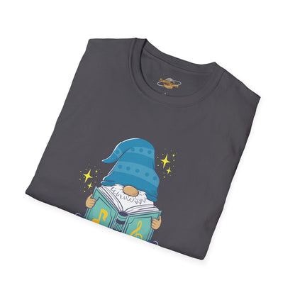Mystical Book-Reading Gnome Unisex T-Shirt: Stories & Sparkle