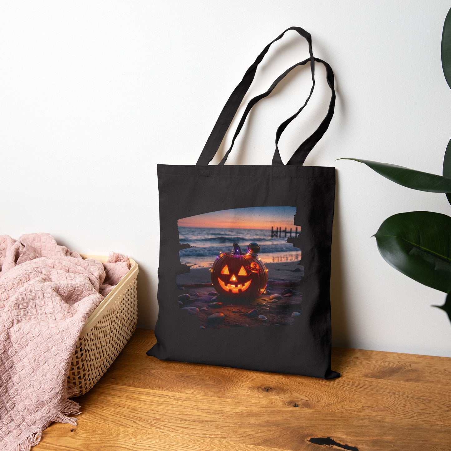 Vintage Horror Art Halloween Tote Bag