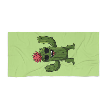 "Cactus with Sunglasses" Beach Towel: Fun & Soft for Nature Lovers 30" × 60"
