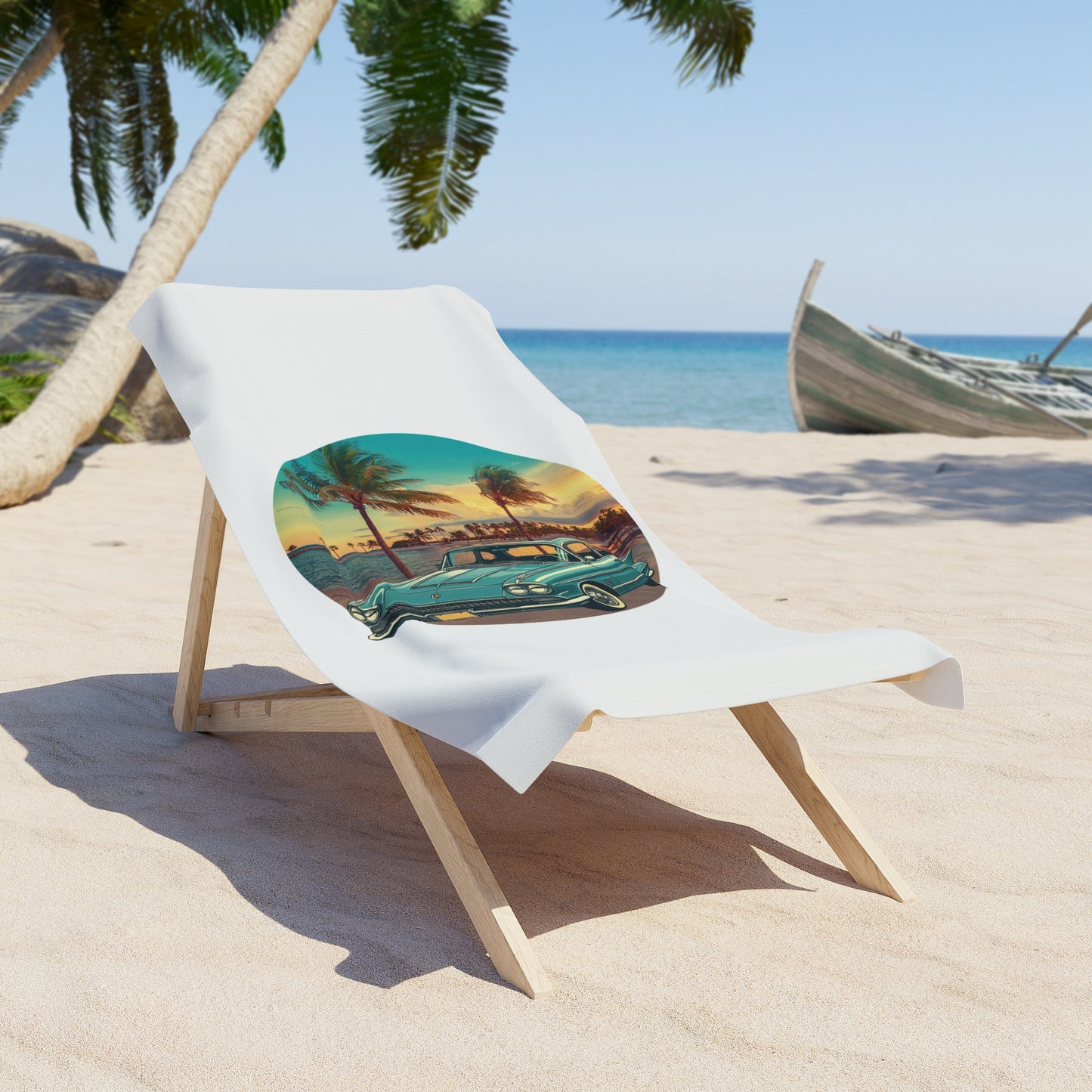 Cadillac Eldorado Brougham 1950s Beach Towel: Vintage Luxury & 50s Charm for Your Summer!
