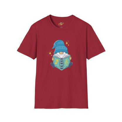 Mystical Book-Reading Gnome Unisex T-Shirt: Stories & Sparkle