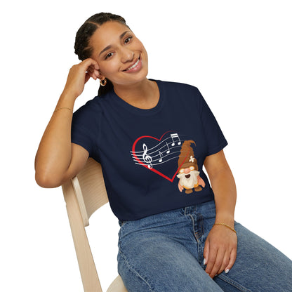 Heart of Music Gnome Unisex T-Shirt: Melodies & Magic