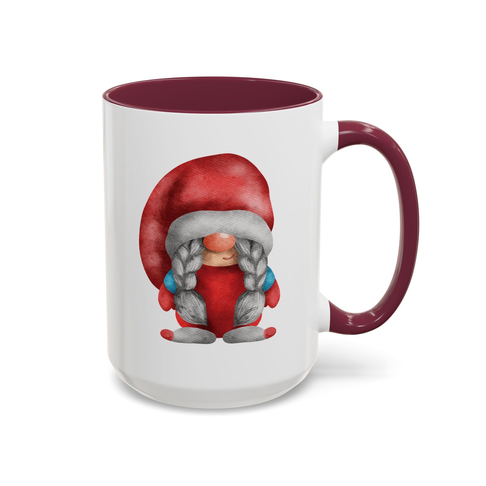 Cheerful Red Gnome with Braids Mug - Sip Your Sweet Melody | Ceramic Coffee & Tea Cup (11oz/15oz)