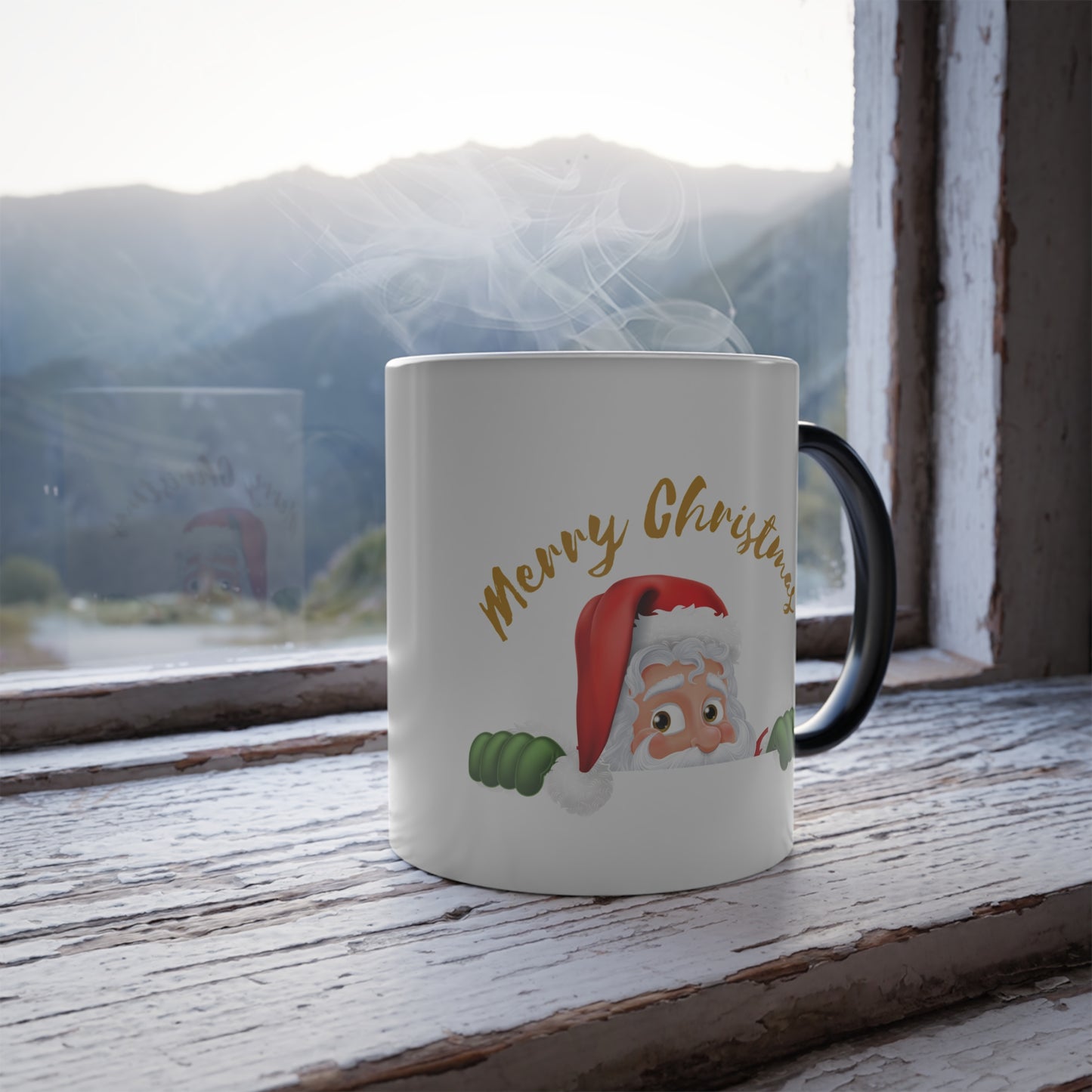 Peeking Santa Magic Mug | Heat-Reactive "Merry Christmas" Coffee Cup
