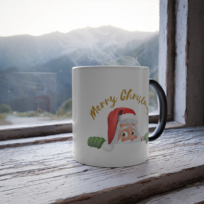 Peeking Santa Magic Mug | Heat-Reactive "Merry Christmas" Coffee Cup