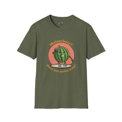 Melon-Holy t-shirt: Funny Watermelon Shot Put Tee Military Green