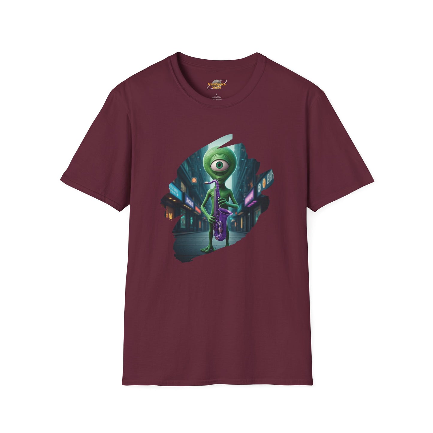 Alien Saxophone Player Unisex T-Shirt: Sci-Fi Vibes