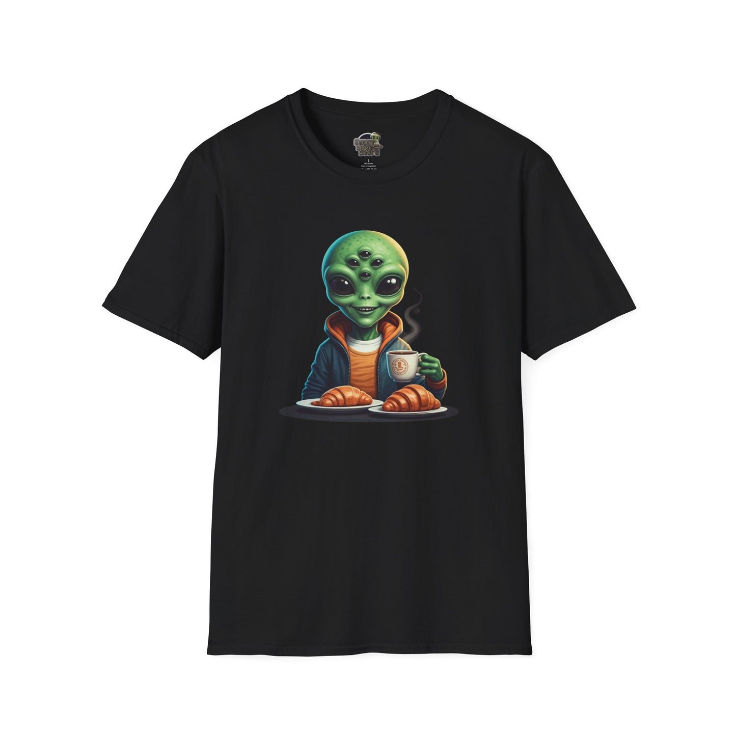 black alien making breakfast unisex t-bshirt
