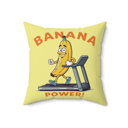 The Infinite Loop: Banana Power Treadmill Throw Pillow