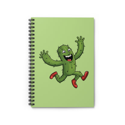 Running Cactus Spiral Notebook | Funny Plant Lover Journal & Cute Succulent Gift