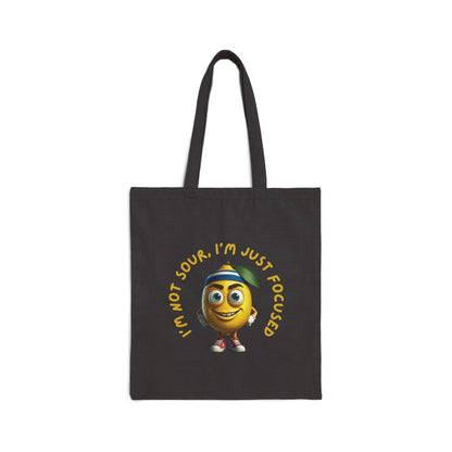 Focused Lemon Tote Bag: Funny Running Fruit Gym & Shopping Bag