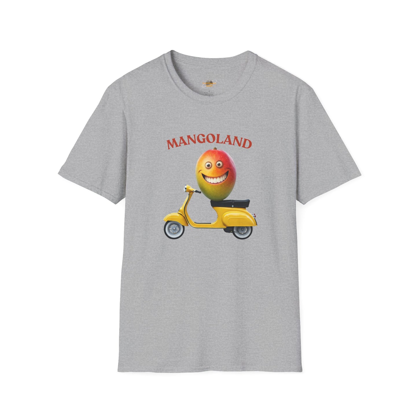 Mangoland t-shirt: Funny Mango Riding Vespa Tee