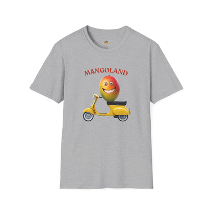 Mangoland t-shirt: Funny Mango Riding Vespa Tee