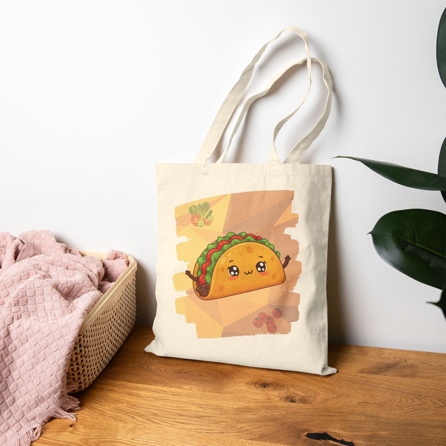 The Shell-Shocked Sweetheart – Happy Taco Geometric Tote