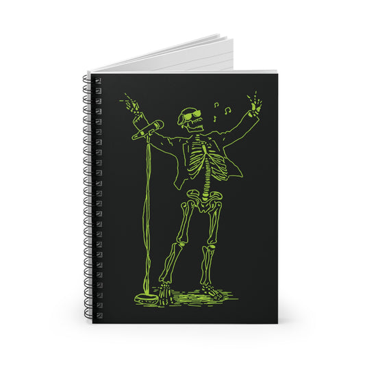 Metal Skeleton  Fluo electric guitar player spiral book