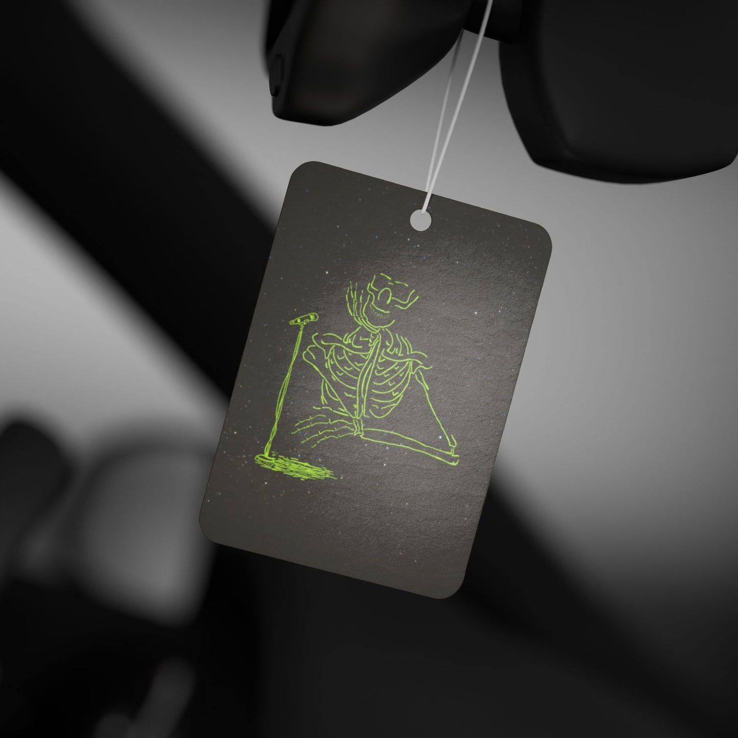 Metal Skeleton Fluo Singer Interview Car Air Freshener -  Power Car Freshener: Fresh Scent, Long-Lasting Fragrance, Funny Design
