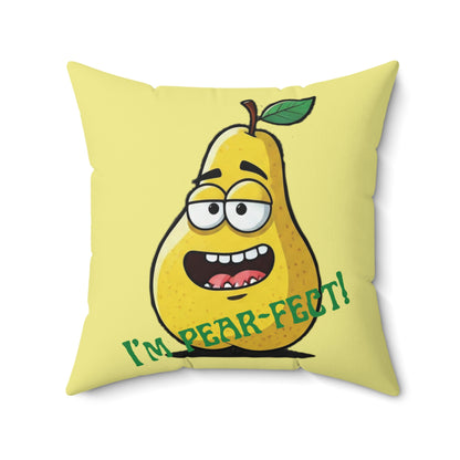 The Smirk of Success: The I’m Pear-fect Throw Pillow