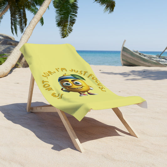 "Not Sour, Just Focused" Lemon Beach Towel: Fun & Unique for Fitness Lovers – Perfect for Beach & Pool! 30" × 60"