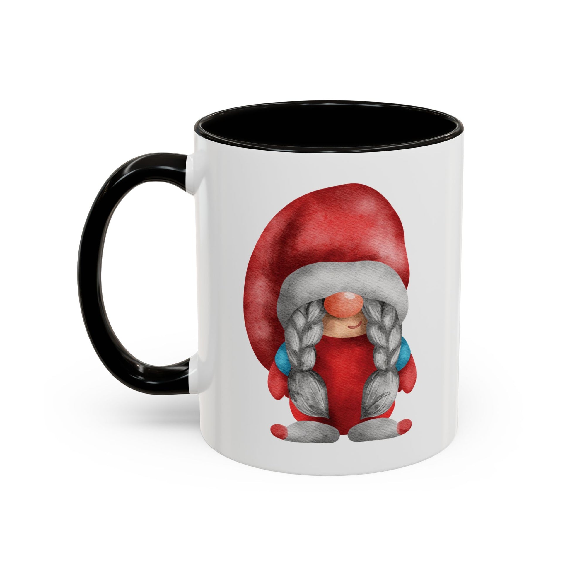 Cheerful Red Gnome with Braids Mug - Sip Your Sweet Melody | Ceramic Coffee & Tea Cup (11oz/15oz)