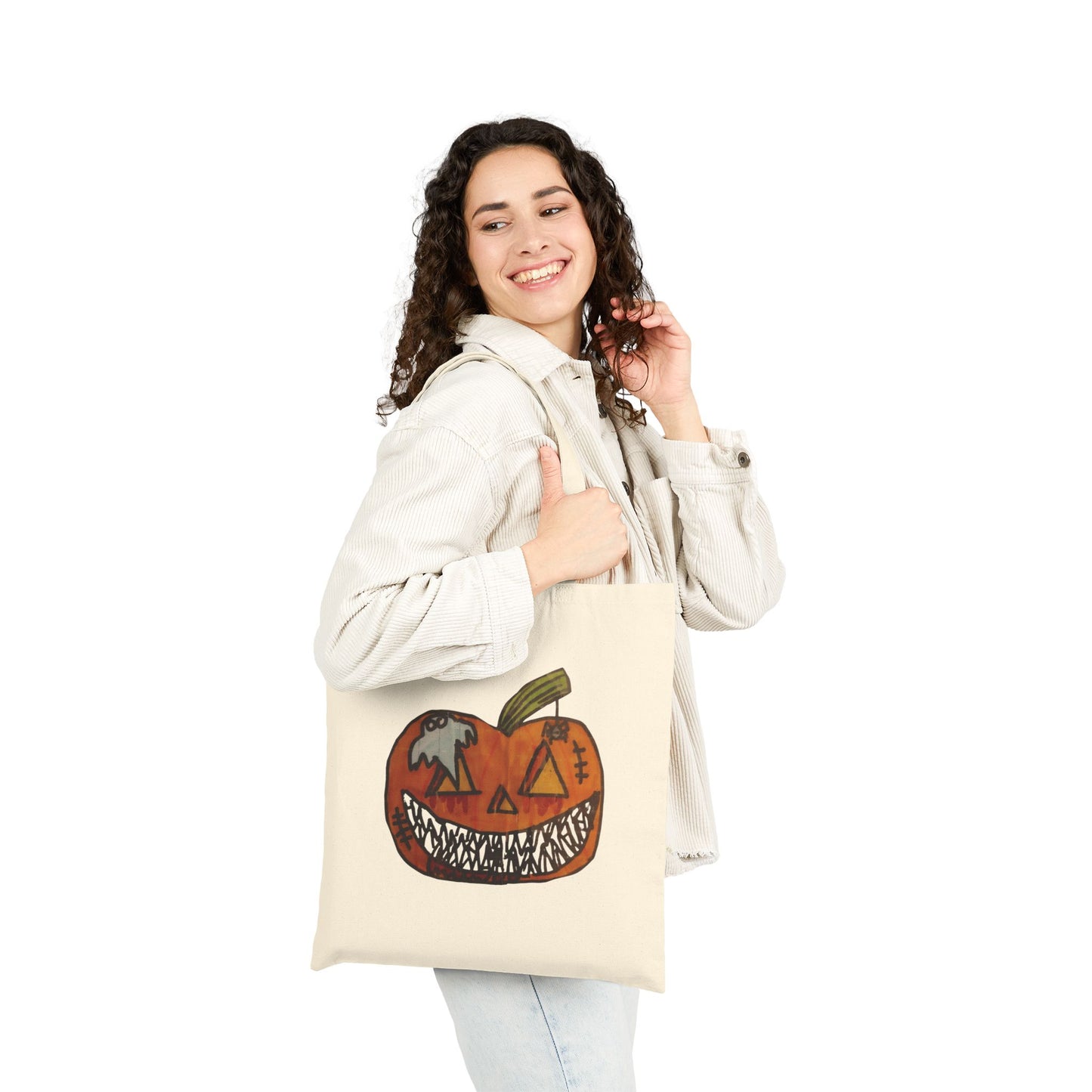 Spooky Pumpkin Scream Canvas Tote Bag