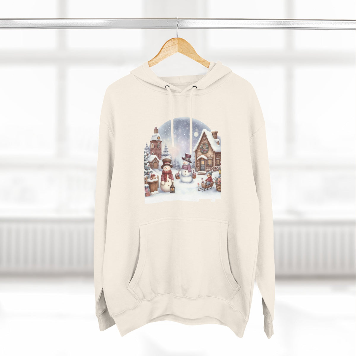Three-Panel Fleece Hoodie - snowman design