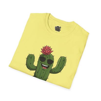 Cactus Mania T-Shirt: Fun Cactus with Sunglasses | Organic Cotton Tee for Nature Lovers