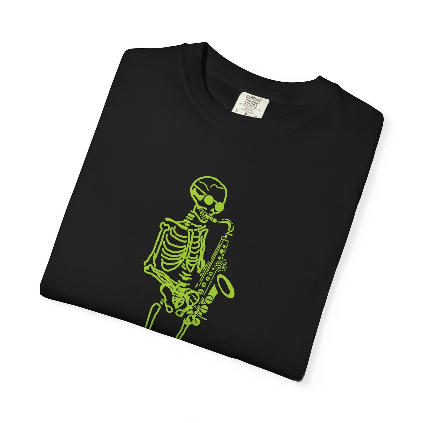 The Jazzy Spectre | Skeleton Fluo Saxophonist Unisex T-Shirt