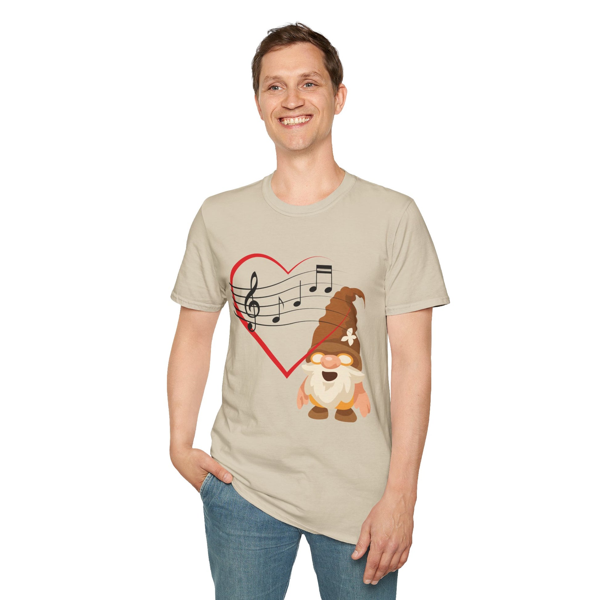 Heart of Music Gnome Unisex T-Shirt: Melodies & Magic Sand
