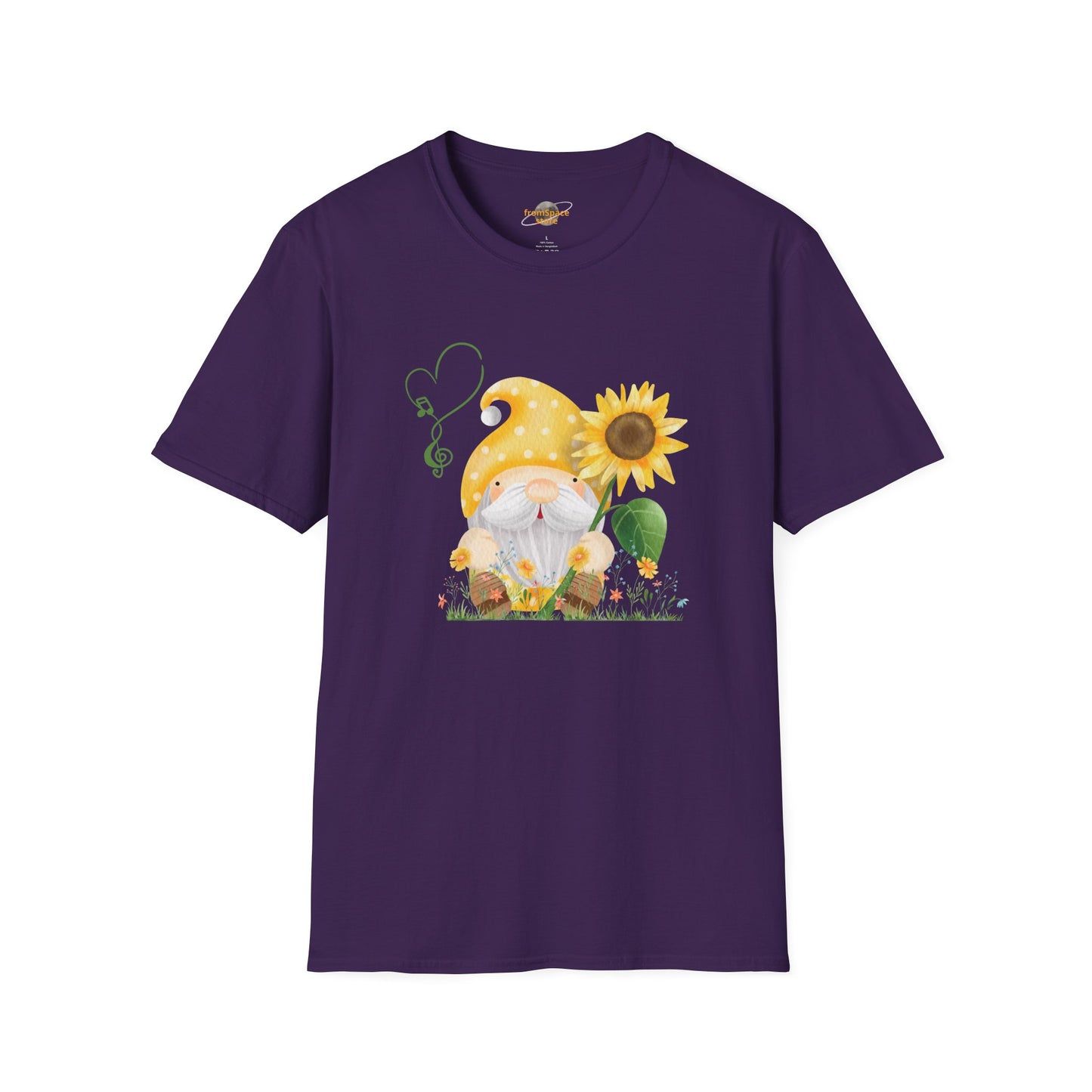 Gnome with Sunflower Unisex T-Shirt: Sunshine, Smiles & Secret Songs