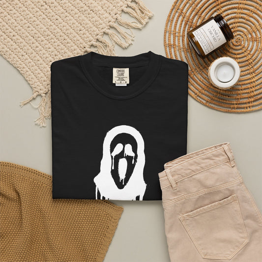Halloween Scream Unisex T-Shirt | Spooky Ghost Mask Tee