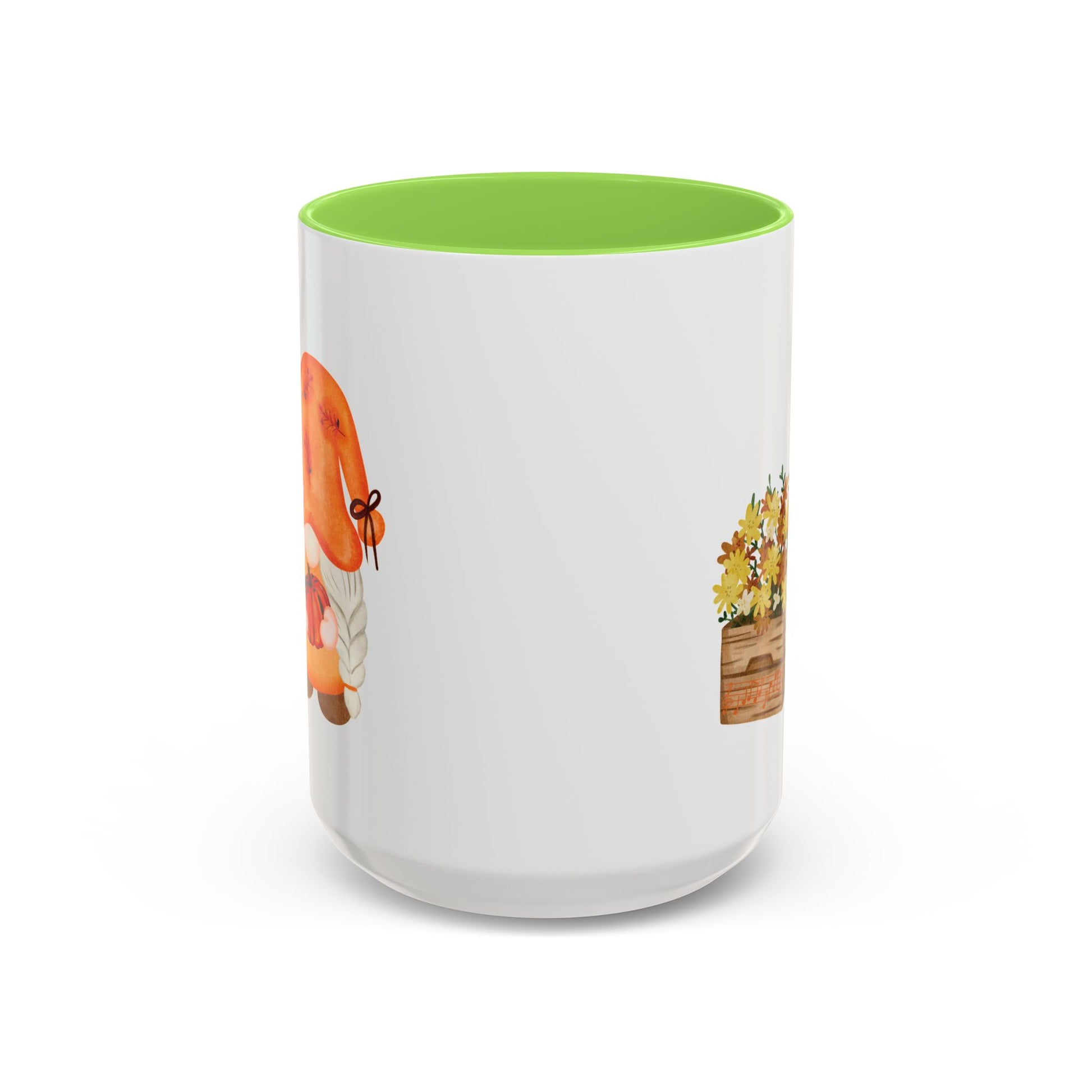 Cute Autumn Gnome Mug - Perfect Fall Gift 15oz Light Green