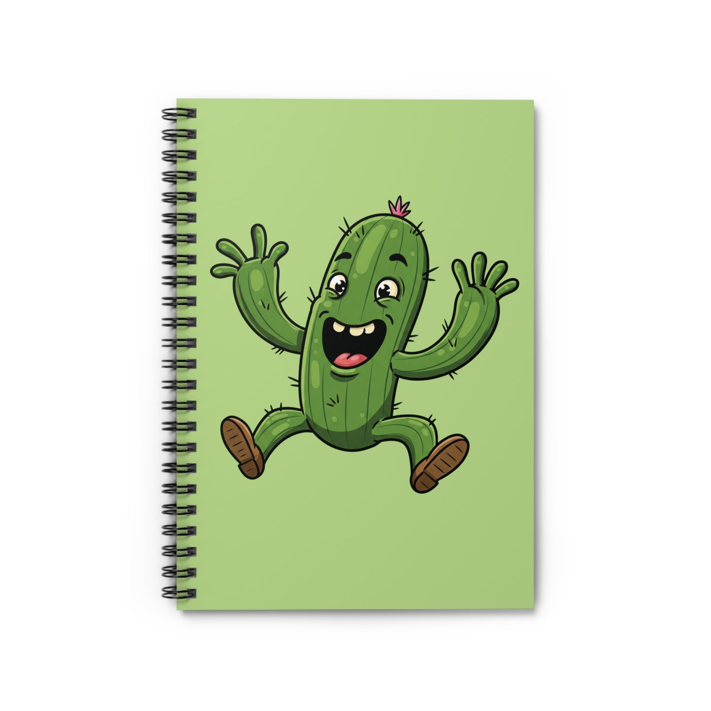 Jumping Cactus Spiral Notebook | Funny Kawaii Plant Journal & Unique Succulent Gift