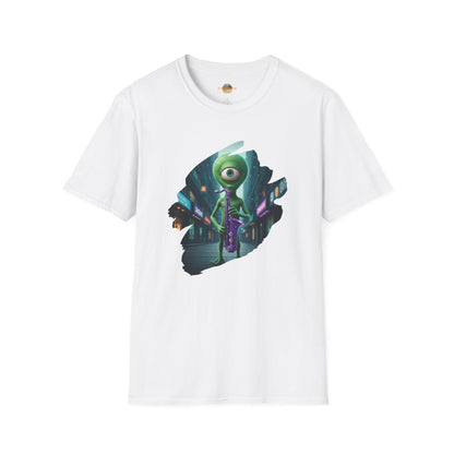 Alien Saxophone Player Unisex T-Shirt: Sci-Fi Vibes