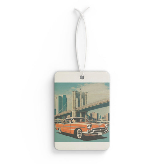 Brooklyn Bridge Car Air Freshener | Orange '50s Classic Auto