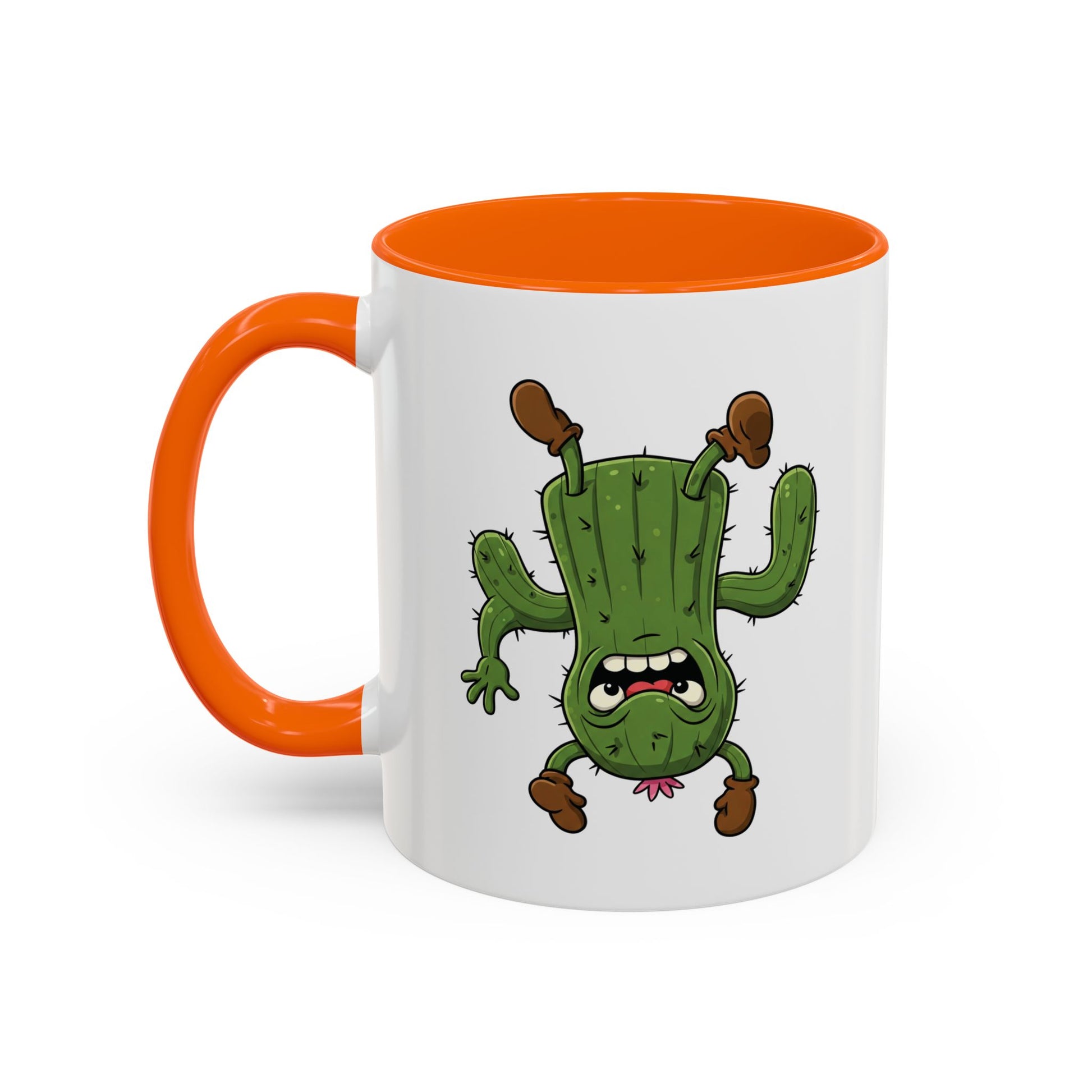 Cactus Mania Shocked Cactus Mug - Upside Down Fun Ceramic Cup