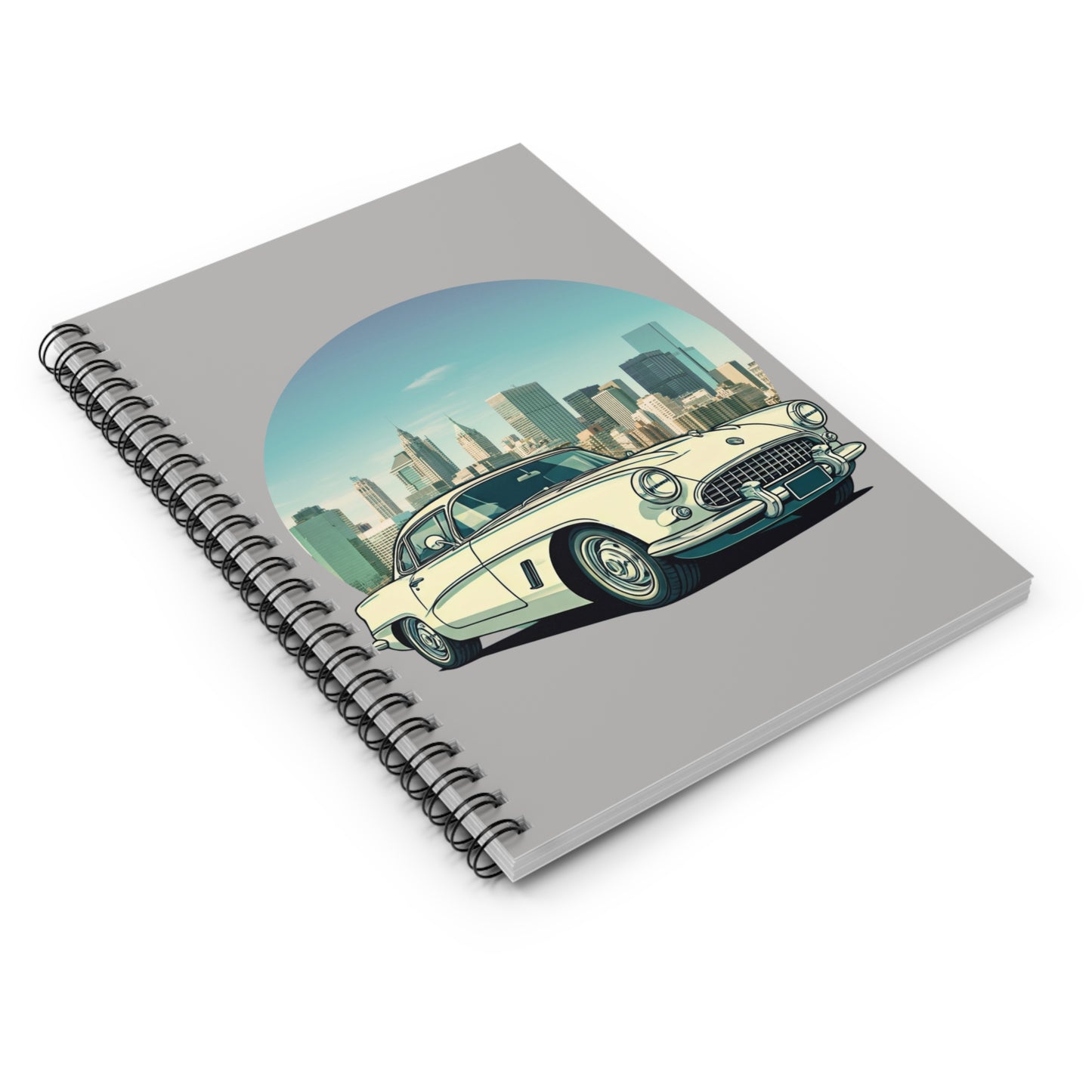 '58 Corvette C1 New York City Skyline Spiral Notebook | Vintage American Sports Car Journal