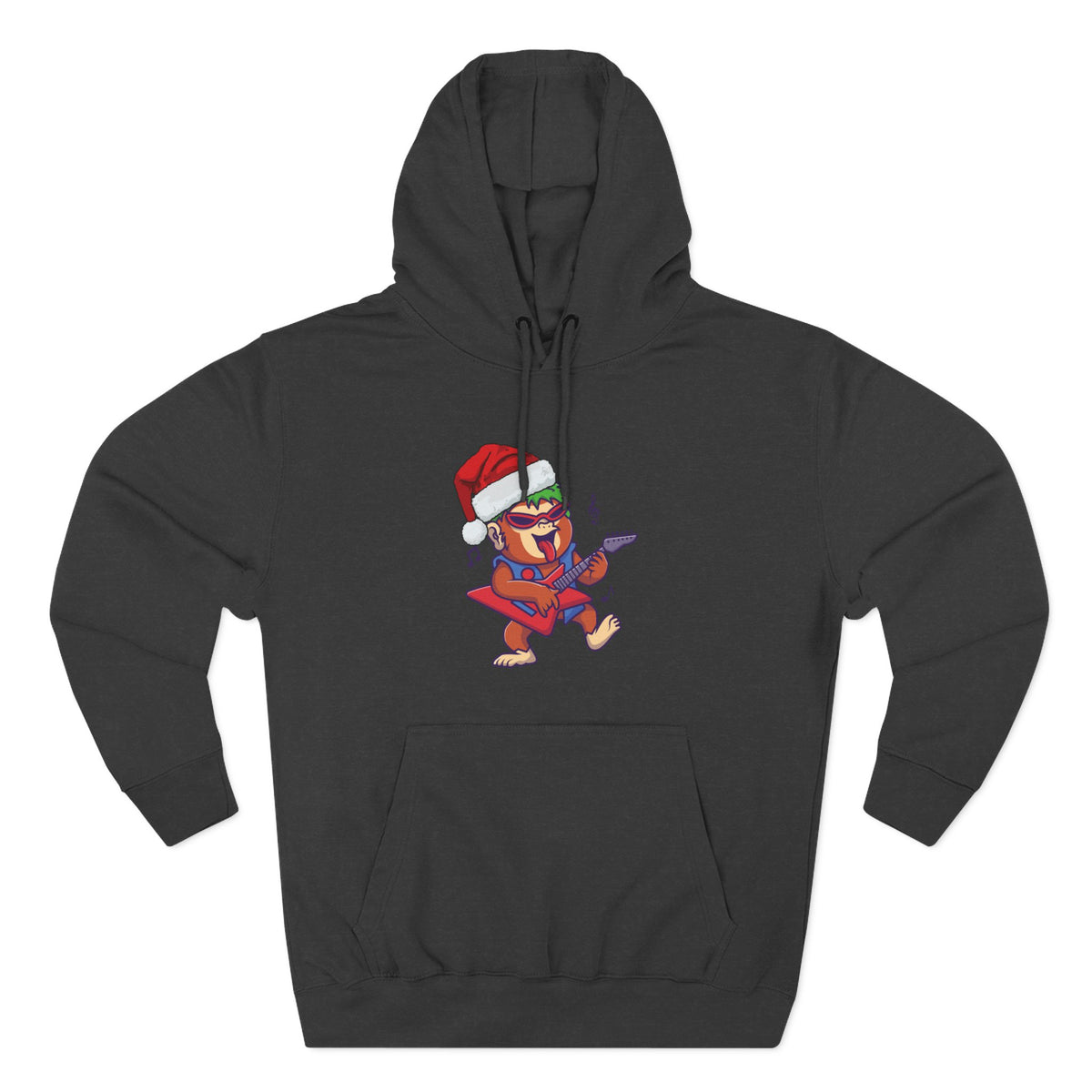 Copy of Three-Panel Fleece Hoodie - happy holiday gorilla