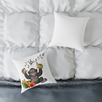 Get Bananas for Christmas! Fun Happy Chimp Decorative Throw Pillow