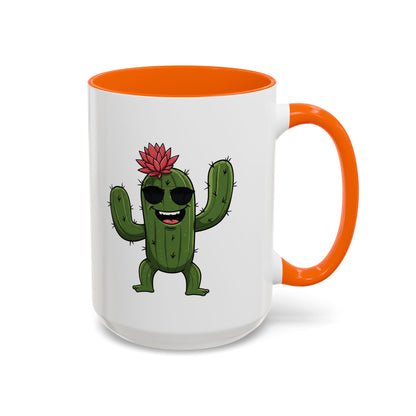 Cactus Mania Funny Cactus Mug with Sunglasses - Happy Ceramic Coffee Cup