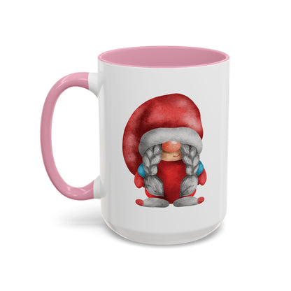 Cheerful Red Gnome with Braids Mug - Sip Your Sweet Melody | Ceramic Coffee & Tea Cup (11oz/15oz)