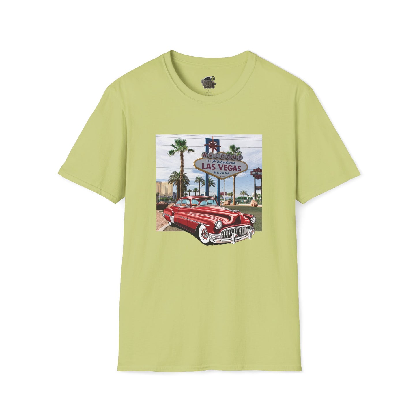 Vegas Cruiser T-Shirt: Retro Las Vegas Sign & Classic Red Car | Vintage Road Trip Tee