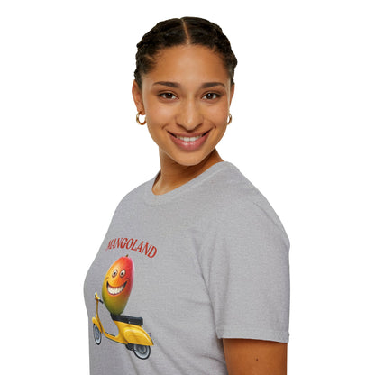 Mangoland t-shirt: Funny Mango Riding Vespa Tee