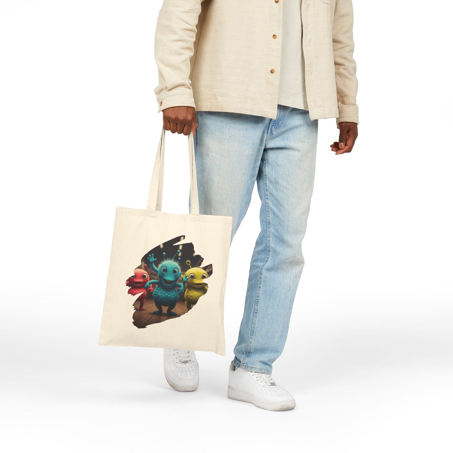 Alien Dancer Tote Bag: Funny & Unique Music Lover Gift - Quirky Dancing Aliens on Canvas for Everyday Style