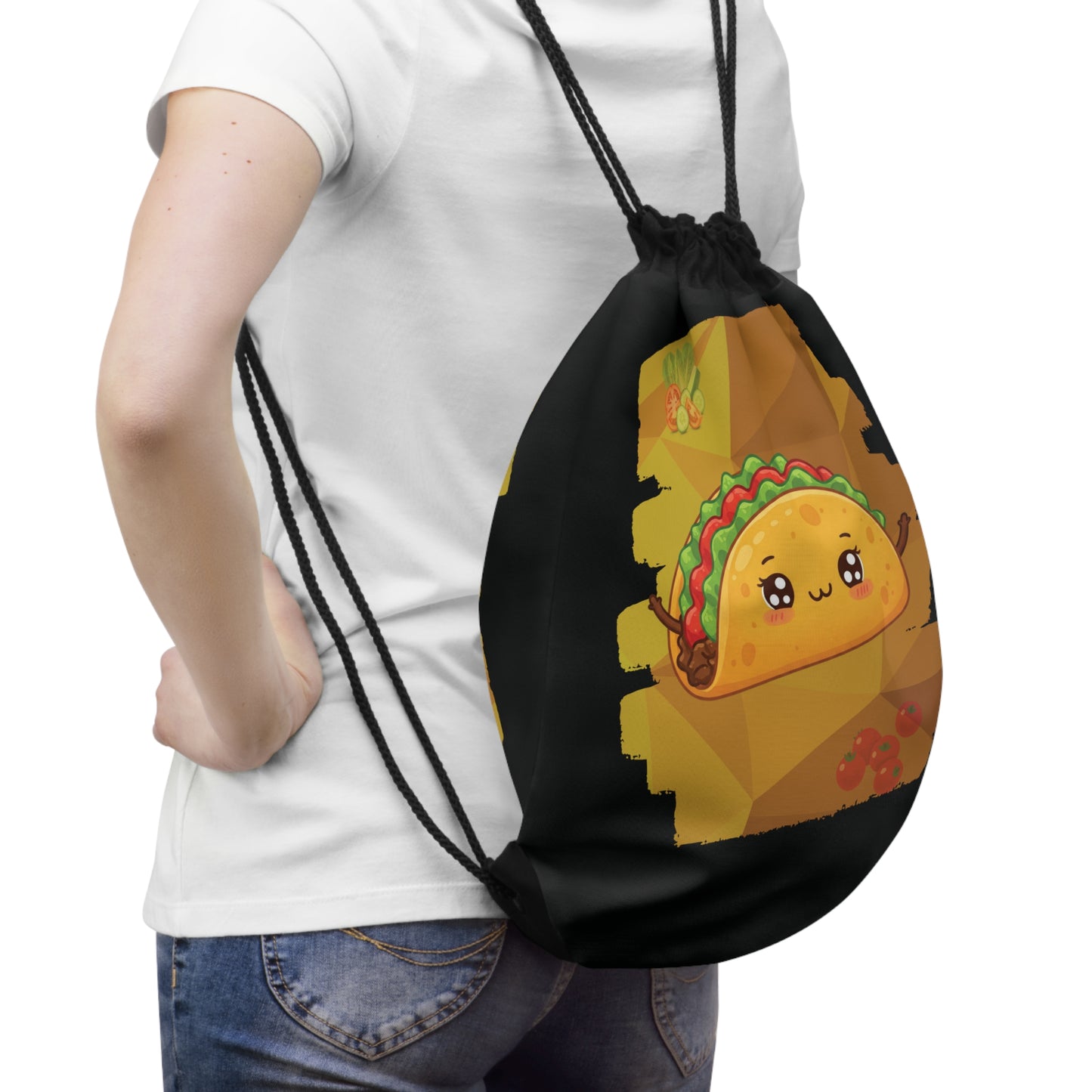 The Shell-Shocked Sweetheart – Happy Taco Drawstring Bag
