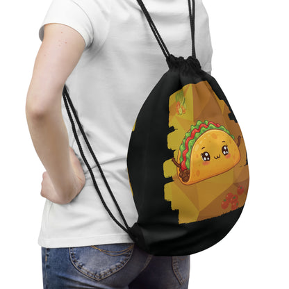 The Shell-Shocked Sweetheart – Happy Taco Drawstring Bag
