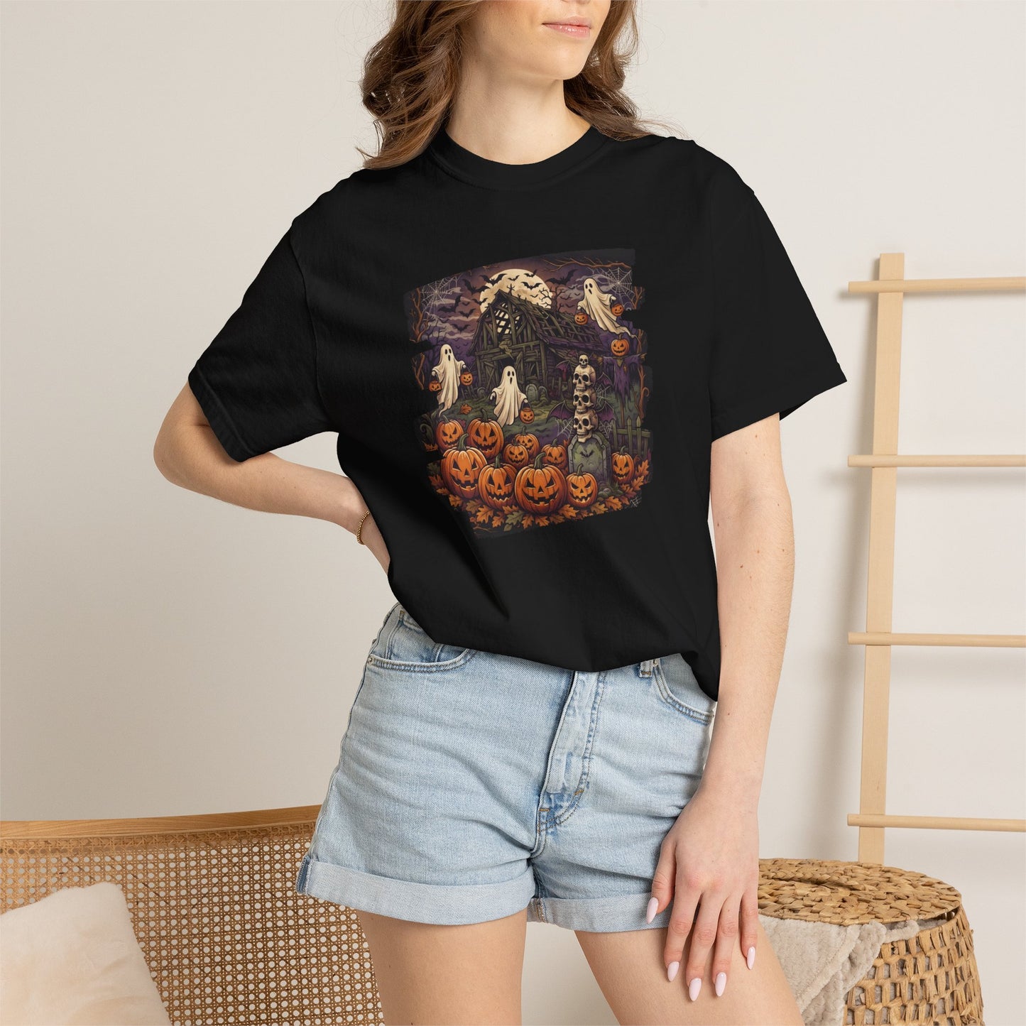 Copy of Halloween Cemetery Unisex T-Shirt | Spooky Graveyard Tee