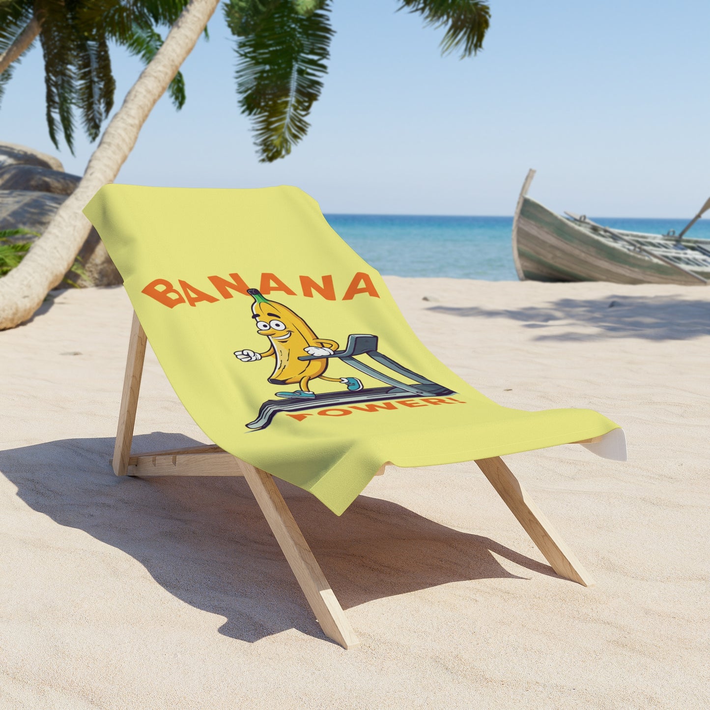 "Banana Power" Beach Towel: Fun & Unique Workout Banana Design – Perfect for Gym, Beach & Pool! 30" × 60"
