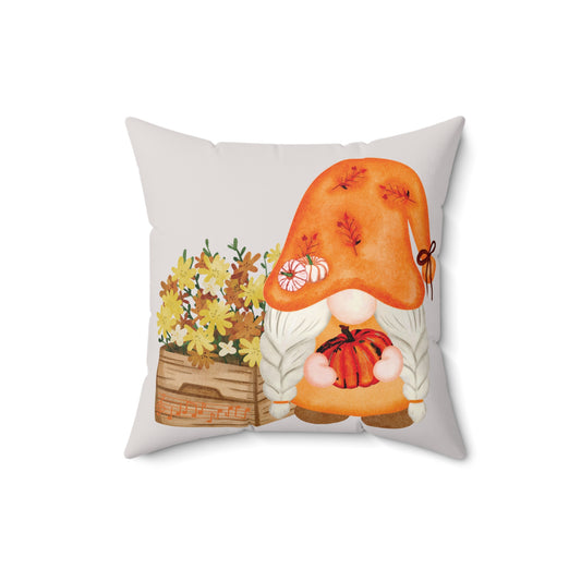 Harvest Whisper – Autumn Pumpkin & Flower Gnome Pillow