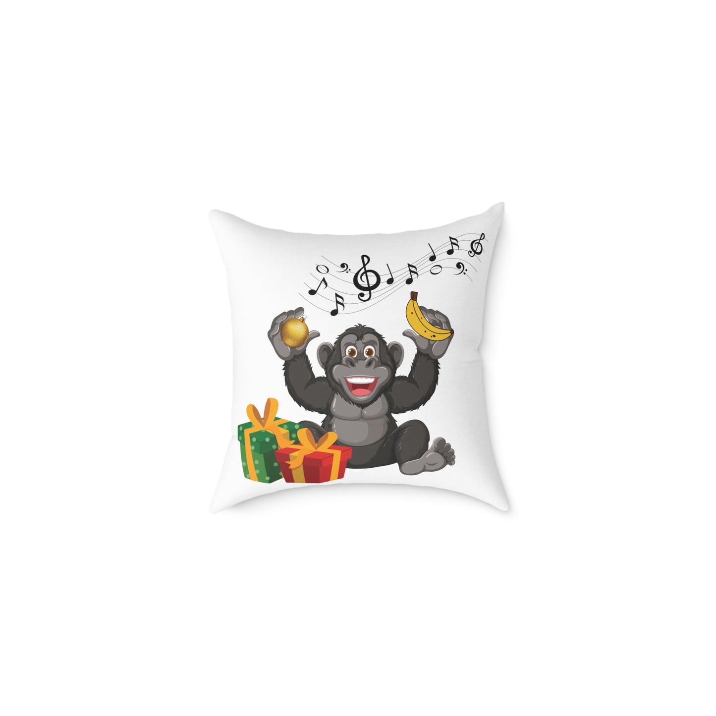 Get Bananas for Christmas! Fun Happy Chimp Decorative Throw Pillow